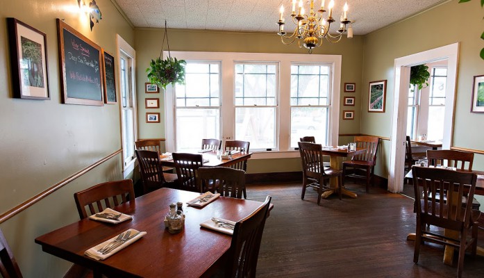 Inside the dining area at Eastside Cafe off Manor Road in Austin, Texas. Inside the dining area at Eastside Cafe off Manor Road in Austin, Texas.