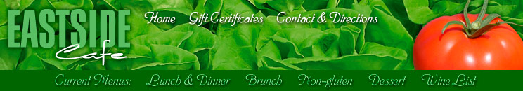 Eastside Cafe Menus